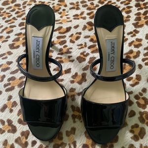 Jimmy Choo black patent leather heels.  Size 6.5